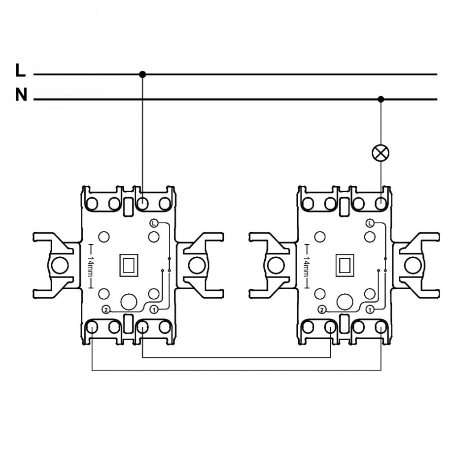 Схема підключення прохідного вимикача EPH1500162