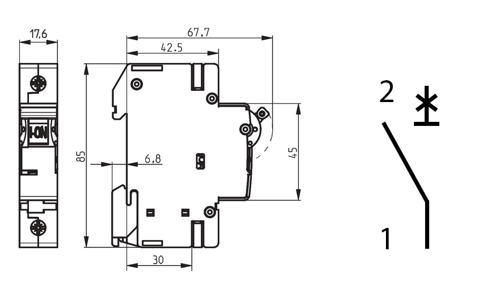 Схема підключення автоматичний вимикач 2111510 eti ETIMAT 6