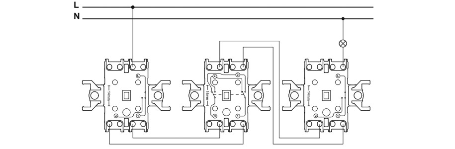 Схема підключення проміжного вимикача EPH0500121