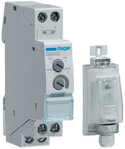 Реле сутінкове DIN з виносним датчиком AC230 Hager EEN100 16А  Реле сутінкове DIN з виносним датчиком AC230 Hager EEN100 16А