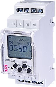 Реле времени цифр.суточ/недел/мес/год резерв 3года AC230 2мод.ETI SHT-3/2 (2*16А AC1) 2470057