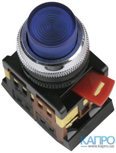 Кнопка возврат.d22 неон/240V 1з+1о ИЭК ABLFP-22 желт BBT20-ABLFP-K05