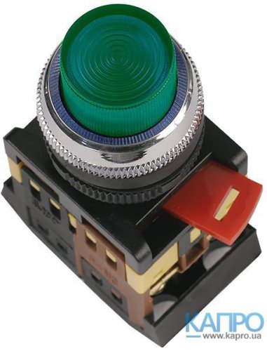 Кнопка возврат.d22 неон/240V 1з+1о іЕК ABLFP-22 зел BBT20-ABLFP-K06