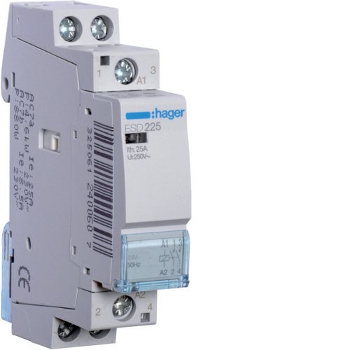 Контактор DIN 24V 1мод.Hager ESD225 25A 2нв
