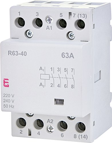 Контактор DIN 230V ETI AC 3мод R 63-40 4но 2463450