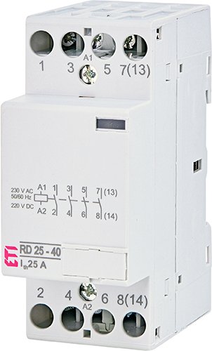 Контактор DIN 230V ETI AC/DC 2мод RD 25-40 4но 2464010