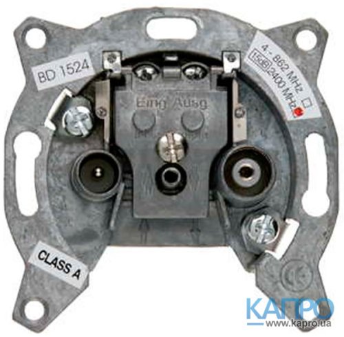Механізм розетки TV, 2 отвори, прохідний Berker 451510