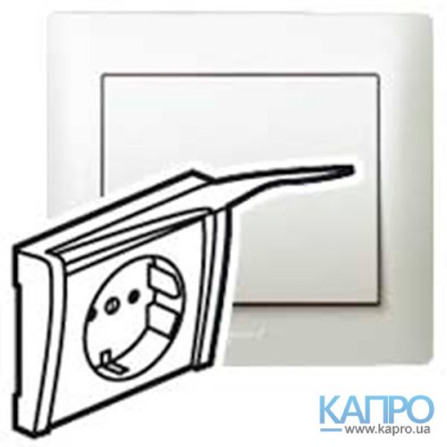 Панель розетки з заземл.контактом з кришкою Galea Life 771522 жемчуж.