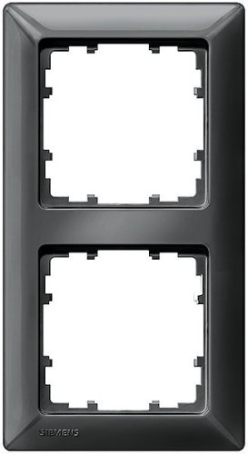 Рамка 2-я Siemens Delta Line 5TG 2552-6 чорн.металік