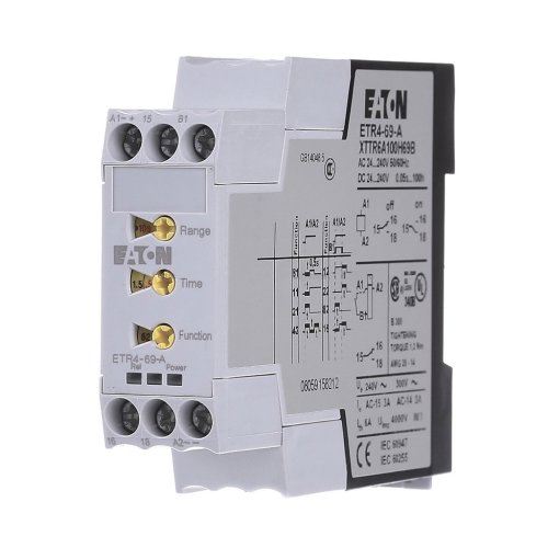 Реле часу аналог.багатофункціональне 10диапаз.AC/DC24-240V 1,3мод.Eaton ETR4-69-A (1*16А AC1) 31891