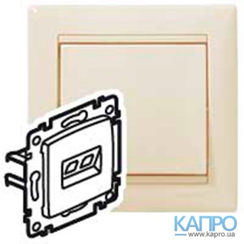 Розетка RJ-11+RJ-45 Кат.6 UTP без захватів Valena 774180 сл.кістка