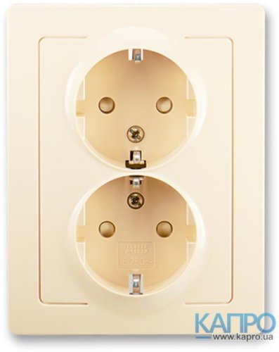 Розетка з заземл.контактом 2-я 16А ABB Swing 5512J-C03459 C2 сл/кістка