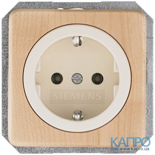 Розетка с заземл.контактом 16А Siemens Delta Natur 5UB 1613 клен