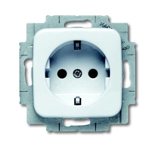 Розетка з заземл.контактом зі шторками 16А ABB Reflex 20 EUCKS-214 альп.біл