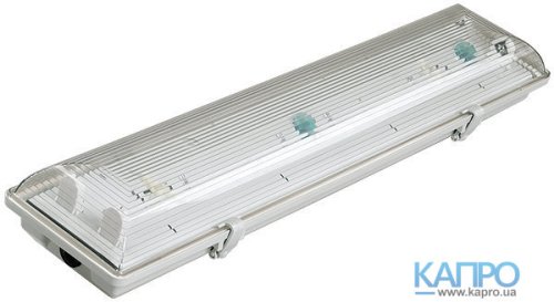 Світильник люмін. IP65 ПРА зі стартером іЕК ЛСП 3901А 2*18W G13 ABS/PS LLSP2-3901A-2-18-K03