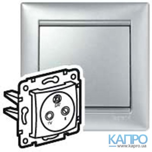 Розетка TV+R+SAT зірка Valena 770135 алюм