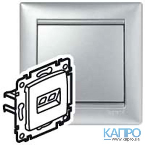 Розетка компьют.1-я RJ-45 Кат.5e UTP с захватами Valena 770230 алюм