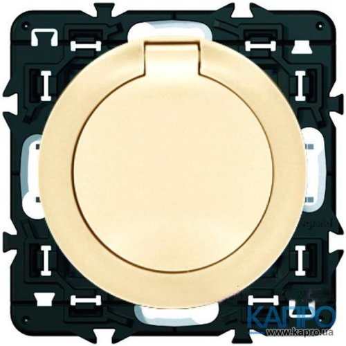 Панель розетки с заземл.контактом с крышкой IP44 самозажим.Celiane 67827 сл.кость