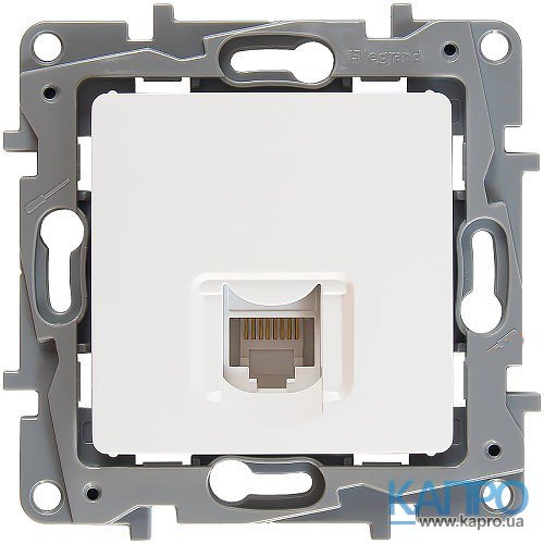 Розетка компьют.1-а RJ45 Кат.5 UTP Etika 672241 бел