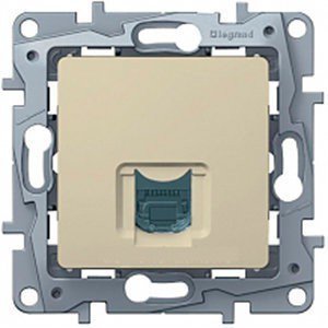 Розетка компьют.1-а RJ45 Кат.5 UTP Etika 672341 сл.кістка