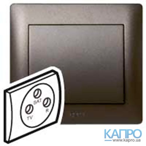 Панель розетки TV+R+SAT Galea Life 771273 (тем.бронза)