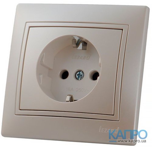 Розетка с заземл.контактом 16А Lezard Mira 701-3030-122B бел.перламутр