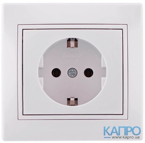 Розетка с заземл.контактом 16А Lezard Mira 701-0202-122B бел