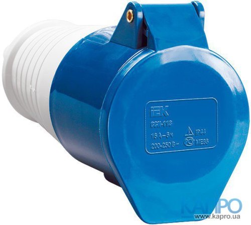 Розетка кабельная 220V IP44 ИЭК 3п 16А ССИ-213 PSR21-016-3
