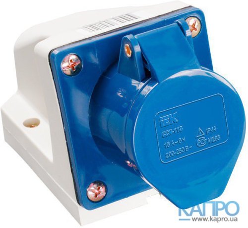 Розетка настенная 220V IP44 ИЭК 3п 16А ССИ-113 PSR11-016-3