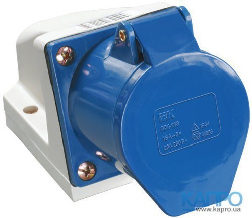 Розетка настенная 220V IP44 ИЭК 3п 32А ССИ-123 PSR11-032-3