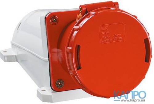Розетка настенная 380V IP44 ИЭК 4п 63А ССИ-134 PSR12-063-4