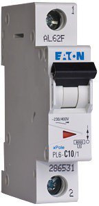 Вимикач автоматичний 1-п Eaton 6kA PL6-C10/1 10А 286531