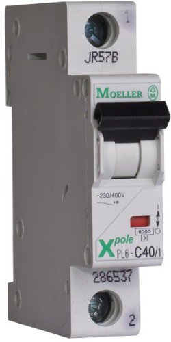 Выключатель автоматический 1-п Eaton 6kA PL6-C40/1 40А 286537