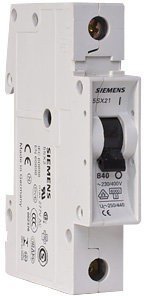 Вимикач автоматичний 1-п Siemens 6кА 5SX21 B 40A