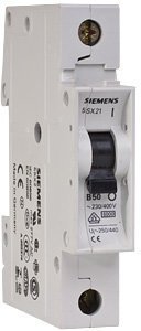 Вимикач автоматичний 1-п Siemens 6кА 5SX21 B 50A