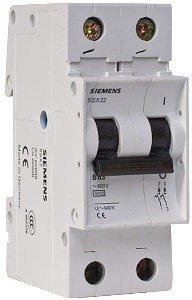 Выключатель автоматический 2-п Siemens 6кА 5SX22 C 63А