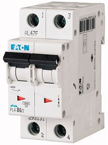 Выключатель автоматический 2-п Eaton 6kA PL6-B16/2 16A 286555