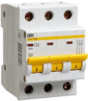 Автоматичний вимикач іЕК 6кА ВА 47- 60 3P C 20А MVA41-3-020-C