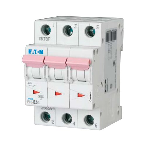 Выключатель автоматический 3-п Eaton 6kA PL6-B6/3 6А 286586
