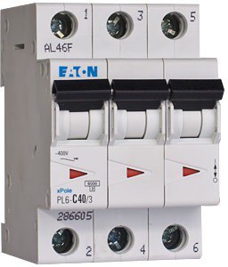 Выключатель автоматический 3-п Eaton 6kA PL6-C40/3 40А 286605