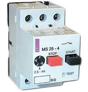 Автомат защиты двигателя 3-п ETI MS25-10 (6,3-10) 4600100