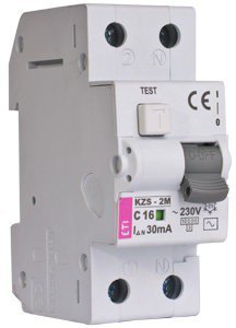 Диф.автомат 2-п ETI 10kA AC KZS-2M C 16/0,03A 2173124