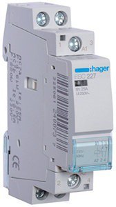 Контактор DIN 230V 1мод.Hager ESC227 25A 1но+1нз