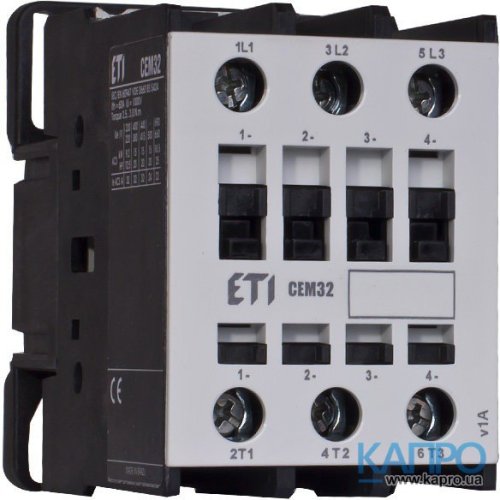 Контактор силовий 230V 3-п ETI AC CEM 32.00 (32А 15kW AC3) 3НВ 4646103