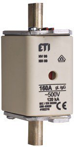 Запобіжник 120kA 500V gl/gG ETI NH00/gG Kombi 160А 4182216