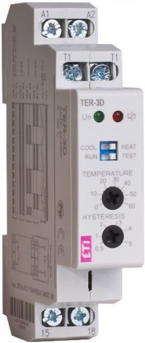 Реле контролю темпер.0+60' AC/DC24-240V 1мод.ETI TER-3D (1*16A AC1) 2471843