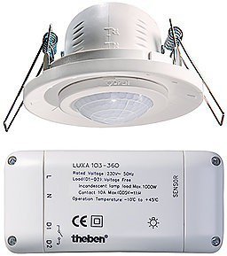 Датчик движения потолоч.внутр.устан.1000W 360' IP40/20 Theben LUXA 103-360 th1030010 бел  Датчик движения потолоч.внутр.устан.1000W 360' IP40/20 Theben LUXA 103-360 th1030010 бел