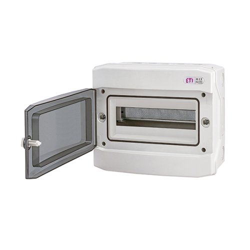 Корпус наруж.пласт.с прозр.дверкой 12мод IP65 ETI ECH 12PT 1101062 сер