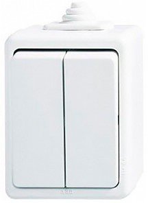 Выключатель 2-кл.IP44 ABB Praktik 3553-05929 B бел