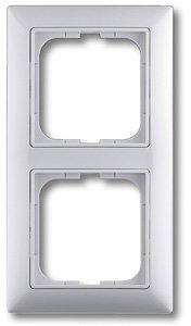 Рамка 2-я ABB Basic55 2512-94-507 альп.біл 2CKA001725A1480